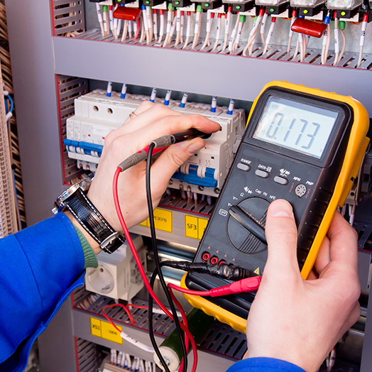 electrical engineer with machine