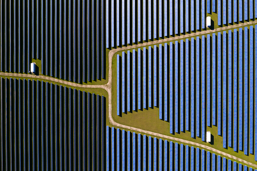 solar farm birds eye view